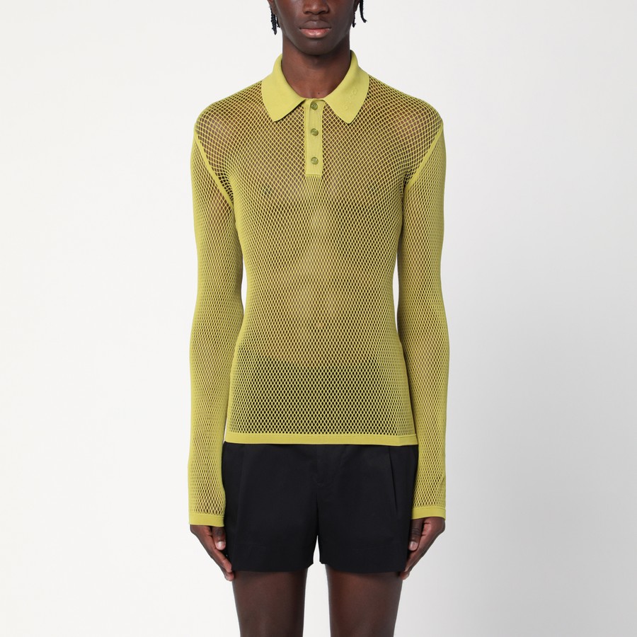パーカー・フーディ GUCCI Men T Shirts 821084XKEPG 3316 GREEN GUCCI Pistachio green perforated technical knit polo