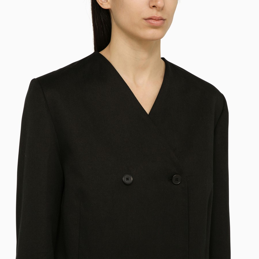 ジャケット Loulou Studio Black double-breasted jacket in cotton and lin Loulou Studio Black double-breasted jacket in cotton and
