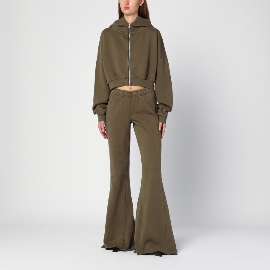 パンツ ENTIRE STUDIOS ORGANIC COTTON MILITARY GREEN FLARED TROUSERS Entire Studios Organic cotton military green flared trousers