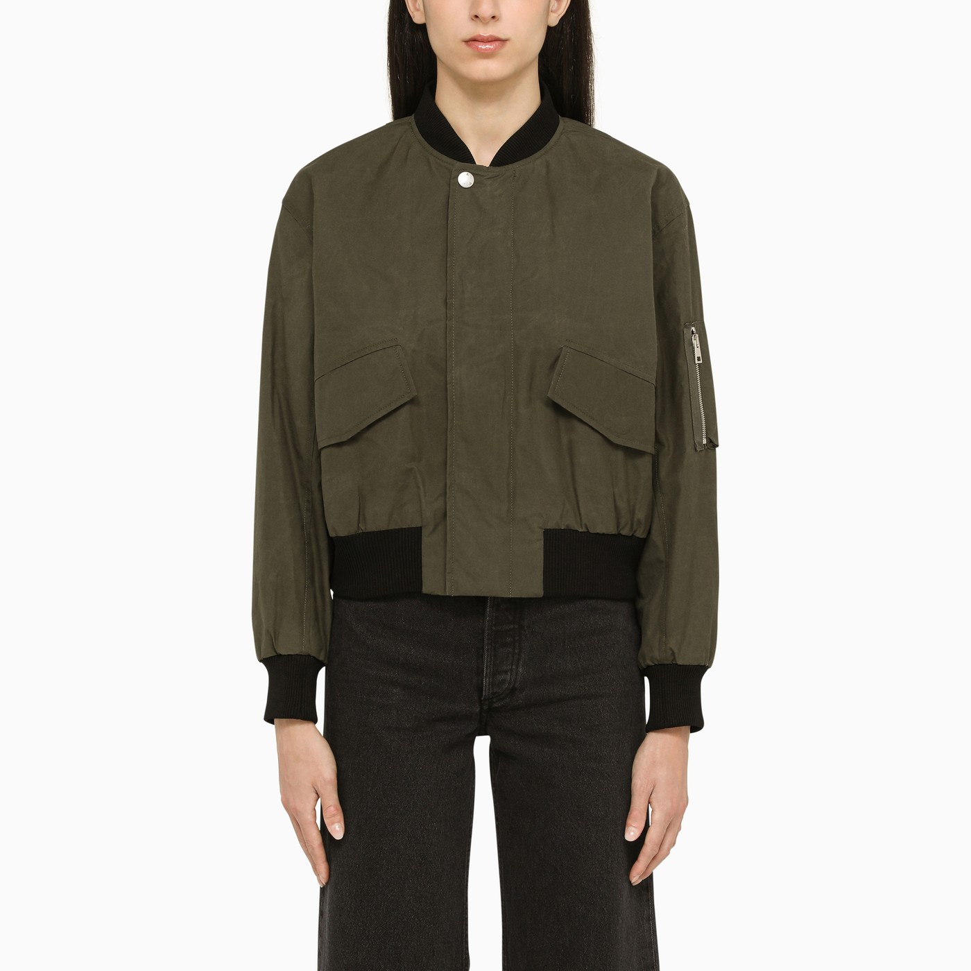 A.P.C. Khaki cotton bomber jacket TheDoubleF