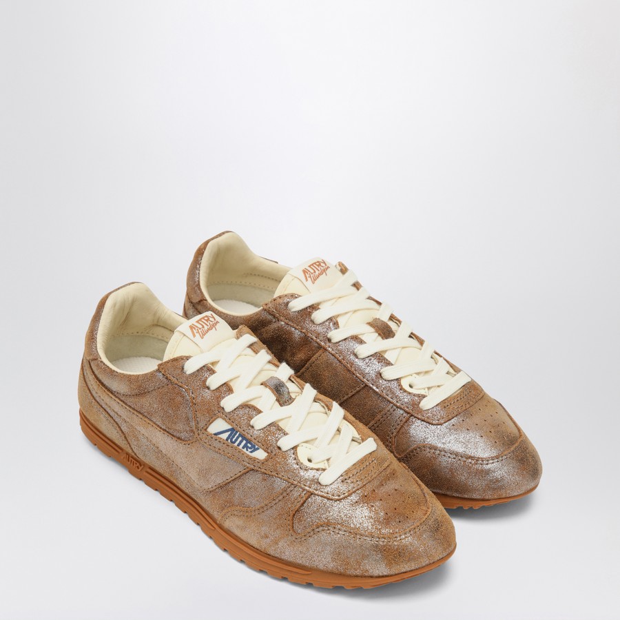 AUTRY Brown/metallic ivory Windspin sneaker | TheDoubleF