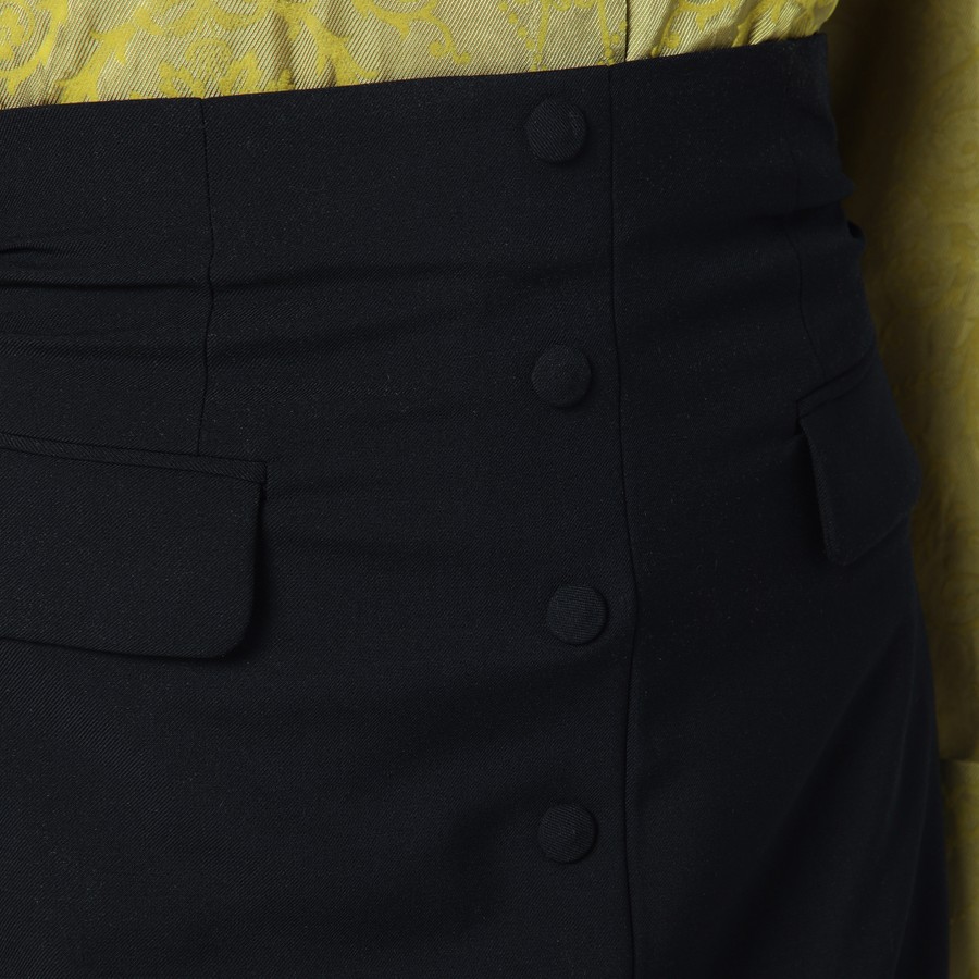 スカート DRIES VAN NOTEN BLACK WOOL AND MOHAIR MIDI SKIRT Dries Van Noten Black wool and mohair midi skirt | TheDoubleF