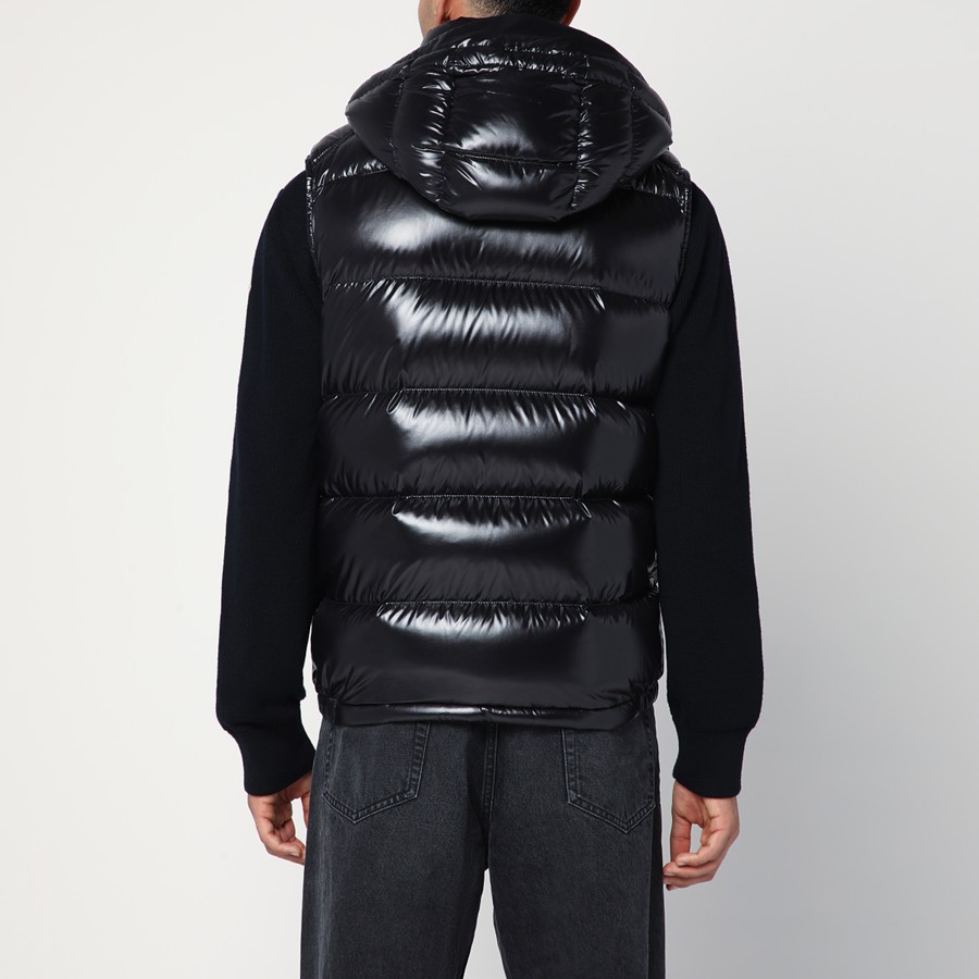 Moncler Glossy black zip-up vest | TheDoubleF