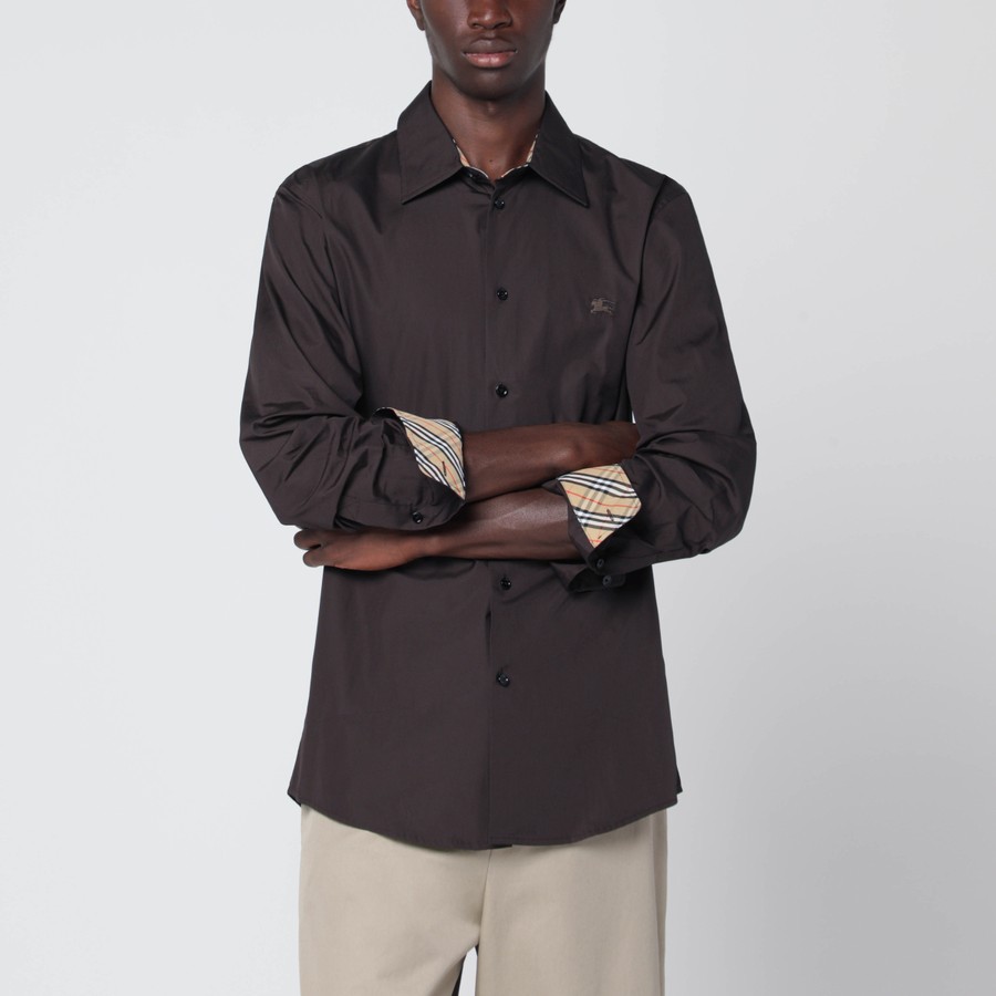 Sleeve Camicia Burberry Nera Uomo Camicia Burberry Nera