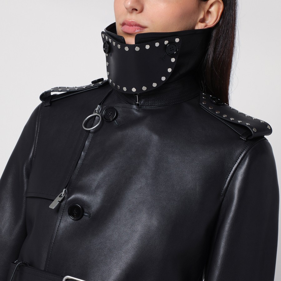 レザージャケット・コート Burberry Short Black Leather Jacket With Studs Burberry Short black leather jacket with studs | TheDoubleF