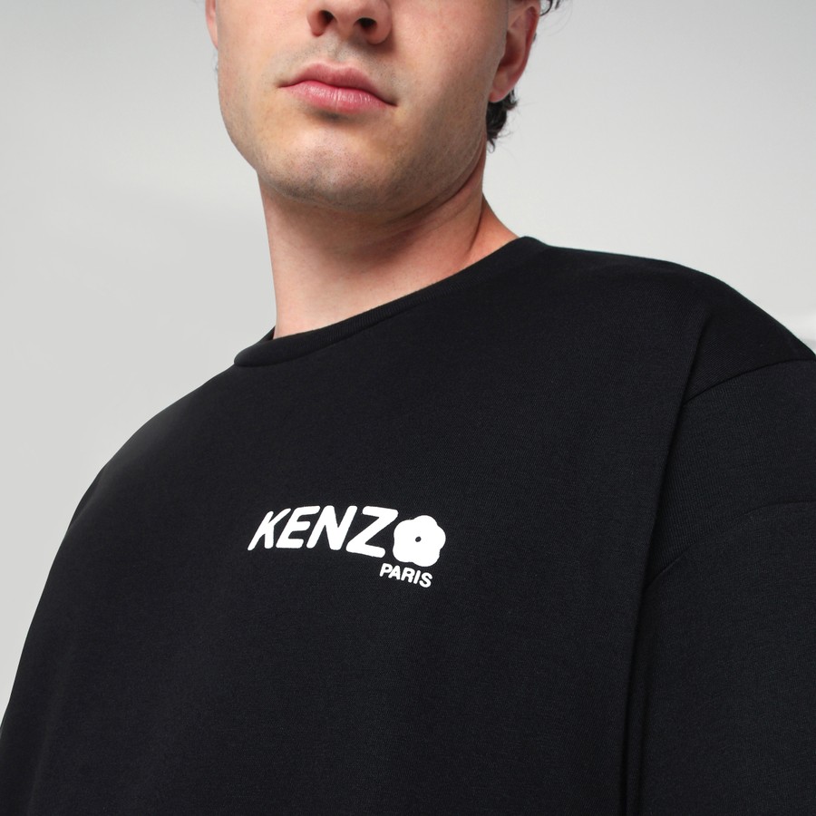KENZO Black cotton T-shirt with logo | TheDoubleF
