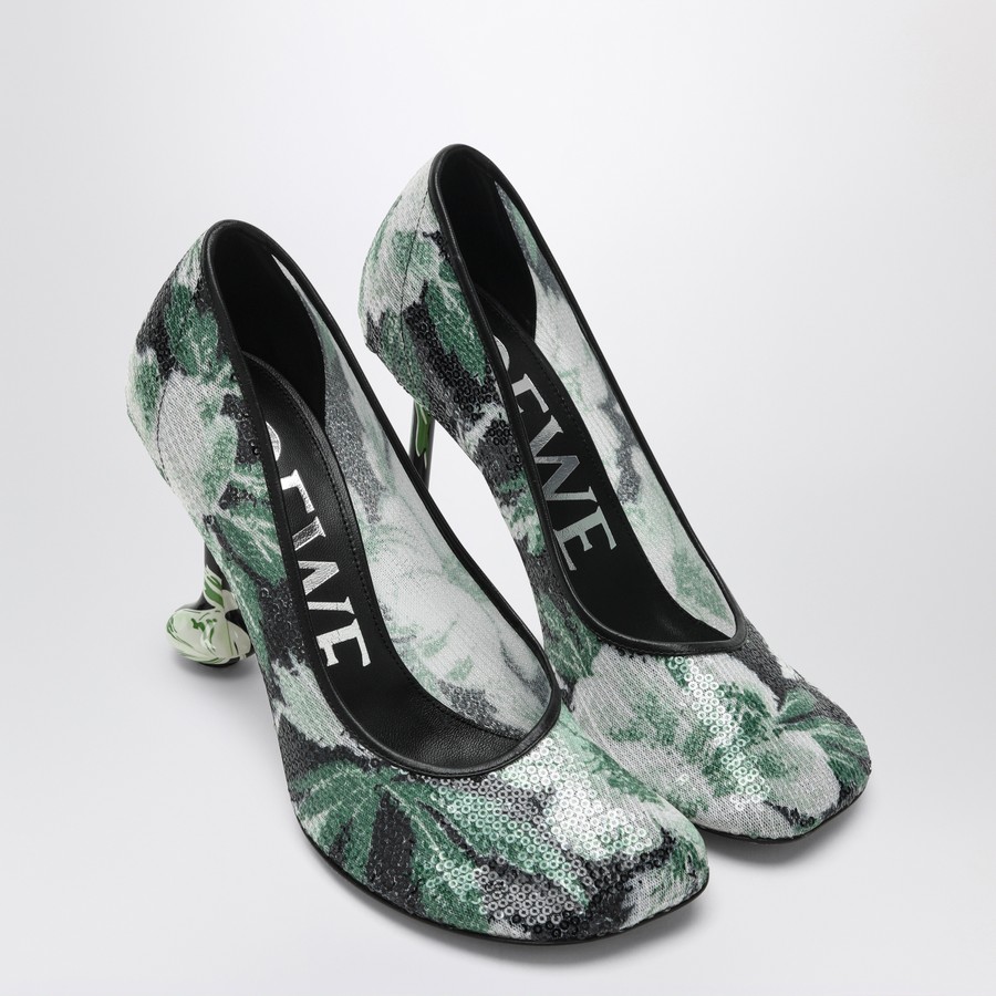 パンプス LOEWE DECOLLETE TOY WITH SEQUINS AND FLORAL PATTERN Loewe Decollete Toy with sequins and floral pattern | TheDoubleF
