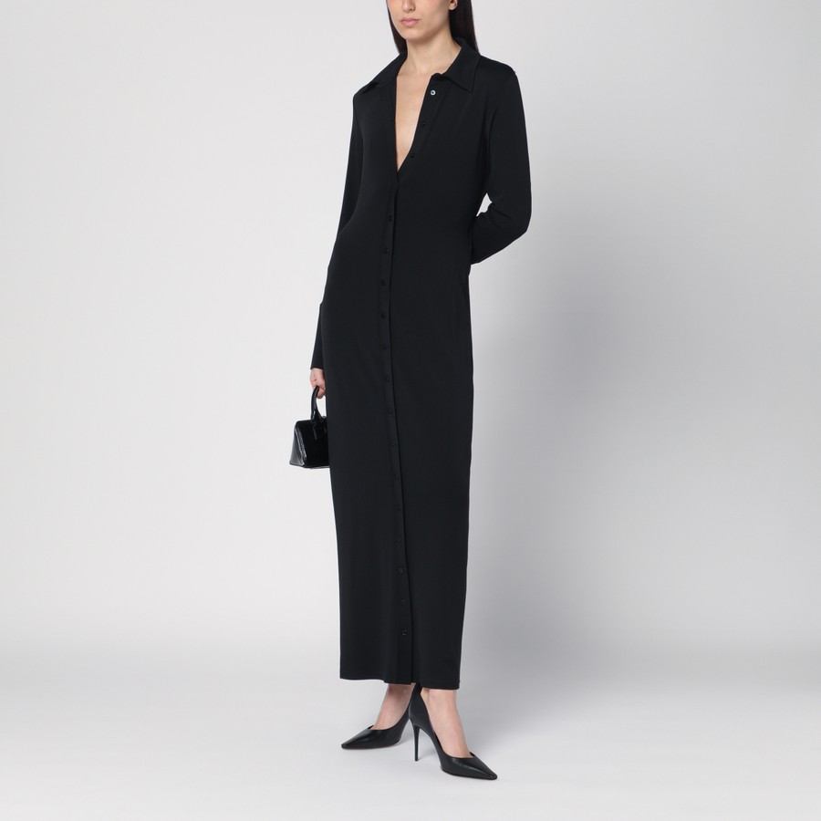 【関税&送料込】Sportmax Black Shirt Dress In Viscose Jersey Sportmax Black shirt dress in viscose jersey | TheDoubleF