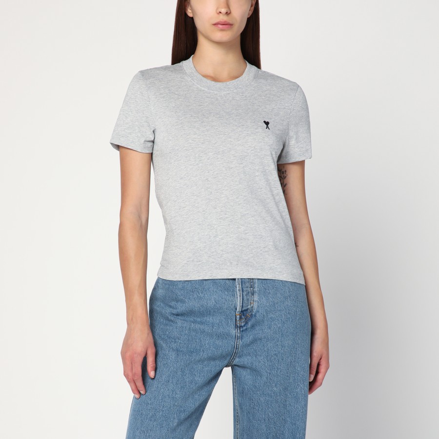 Ami Paris Ami De Coeur grey t-shirt | TheDoubleF