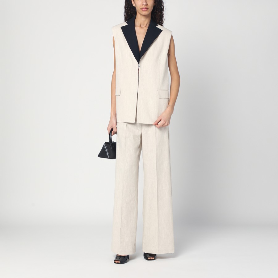 ジャケット Erika Cavallini Linen waistcoat with open back Erika Cavallini Linen waistcoat with open back | TheDoubleF