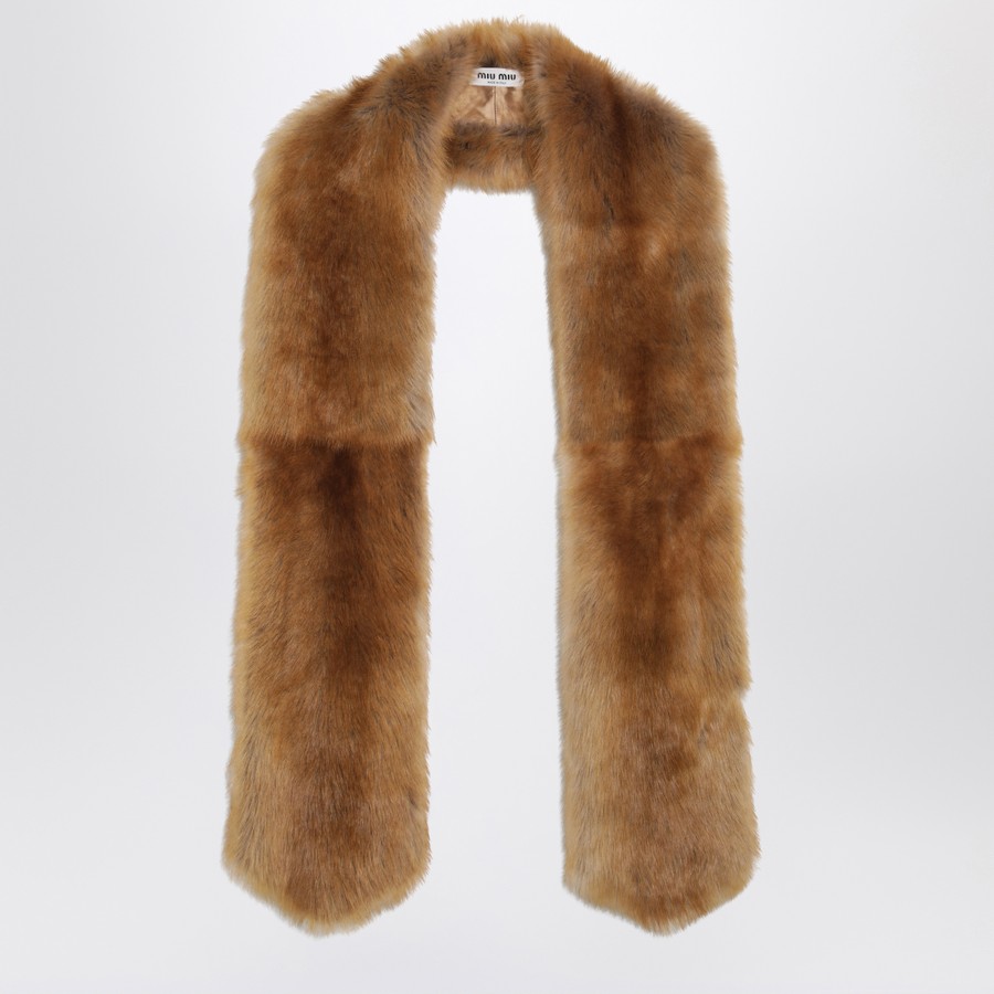 Col couleur caramel en peau de mouton retournée