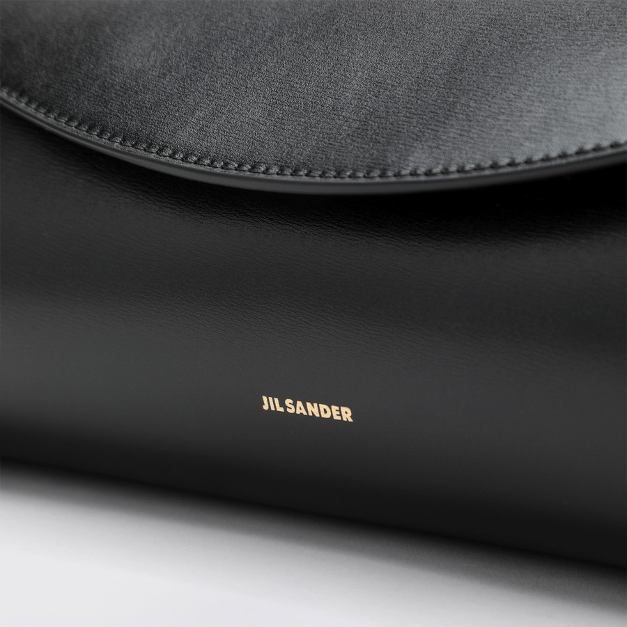 Jil Sander Large Cannolo shoulder bag in black | TheDoubleF