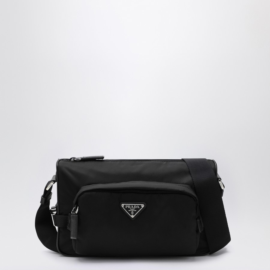 ショルダーバッグ PRADA MEDIUM BLACK CROSSBODY BAG IN RE-NYLON AND SAFFIANO Prada Medium black crossbody bag in Re-Nylon and Saffiano