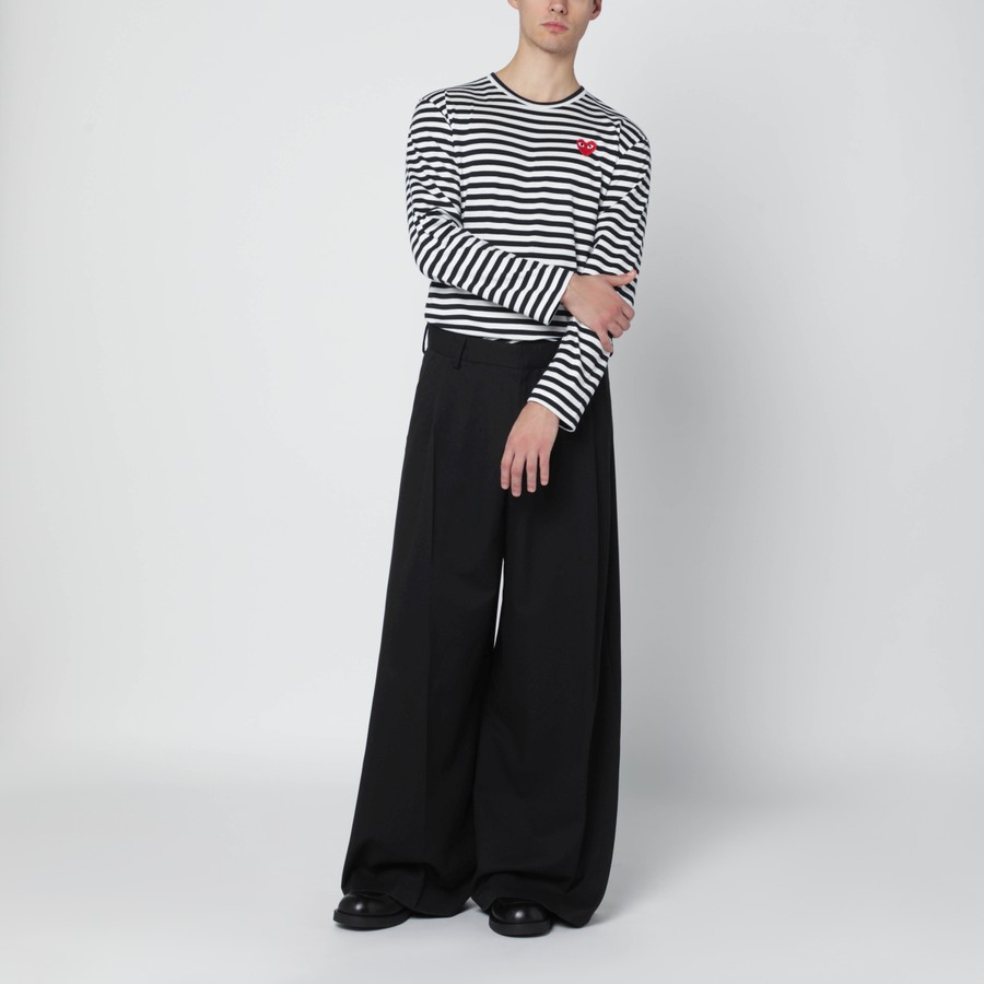 Comme des Garçons Play Black/white striped cotton long-sleeve top