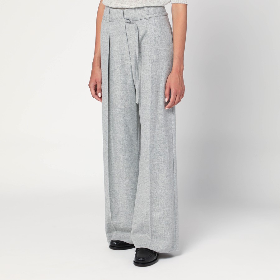パンツ Brunello Cucinelli Wool And Cashmere Trousers Wool and cashmere straight pants in grey - Brunello