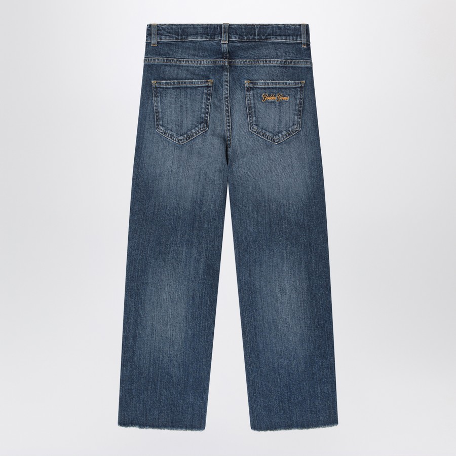 ボトムスその他 Golden Goose Wide faded blue jeans with rips Golden Goose Wide Faded Jeans With Rips in Blue | Lyst