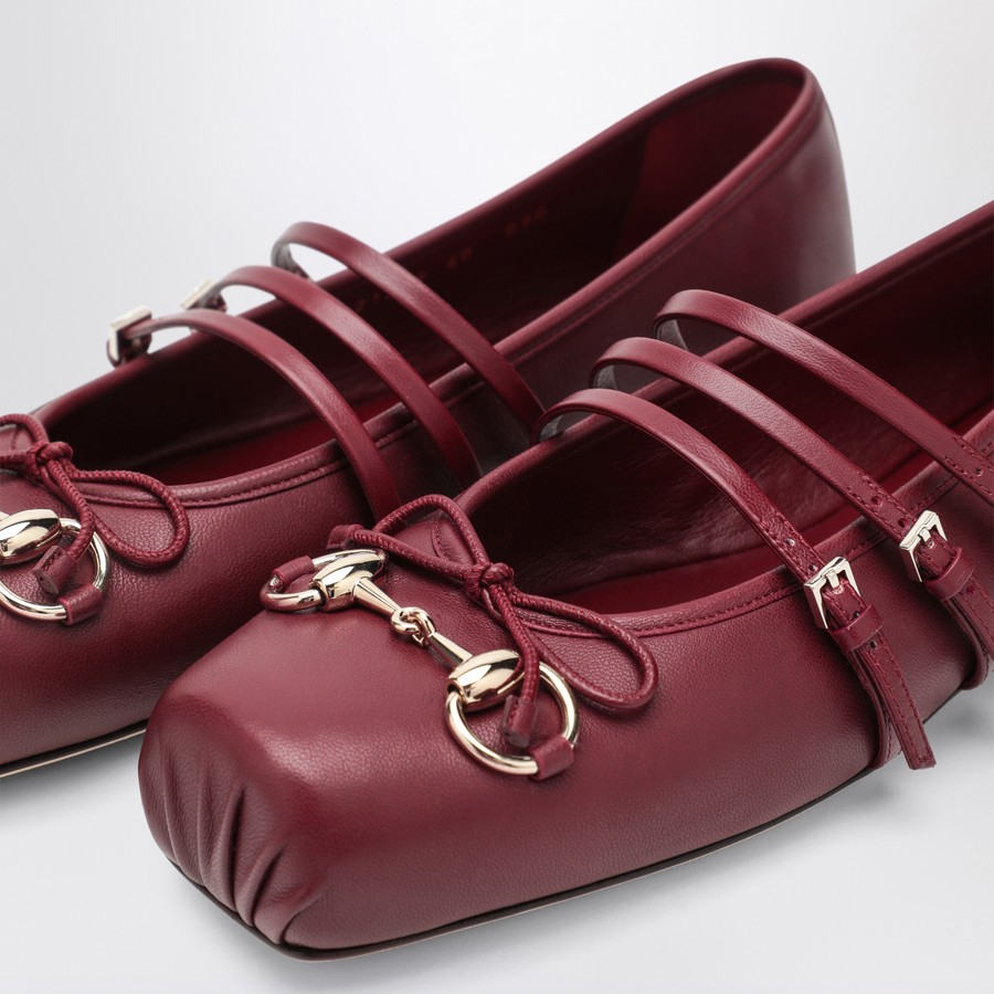 GUCCI Ballet flats in Rosso Ancora with Horsebit | TheDoubleF