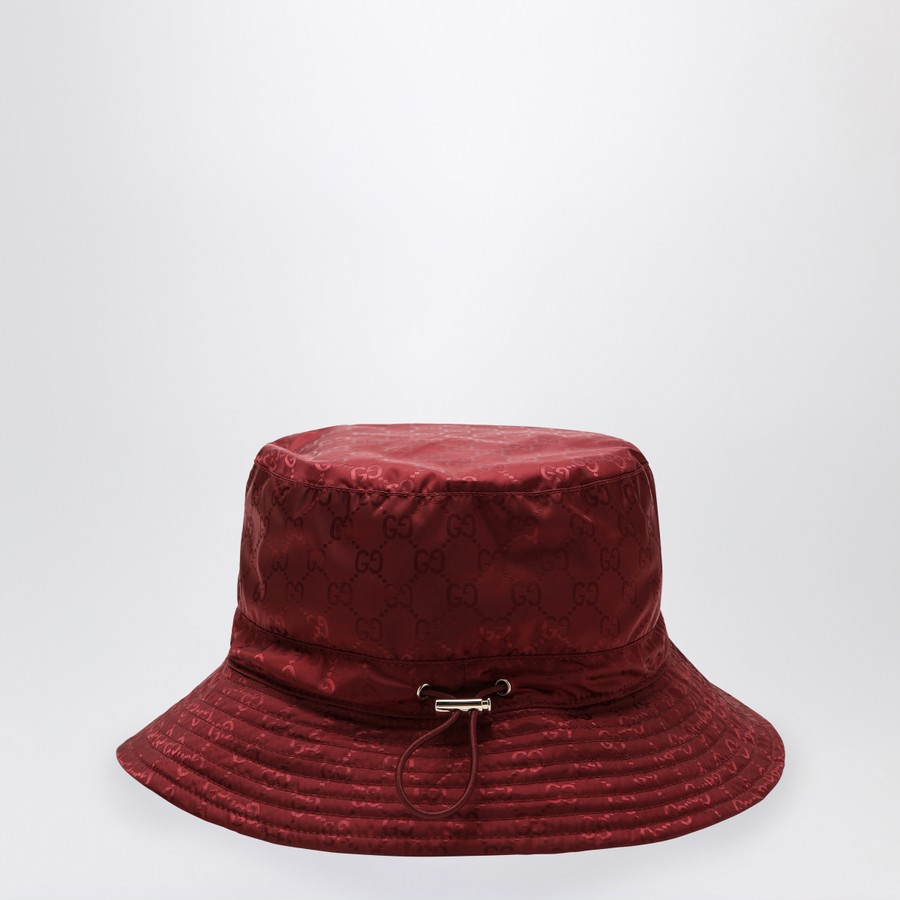 GUCCI Cappello reversibile bordeaux in nylon GG TheDoubleF