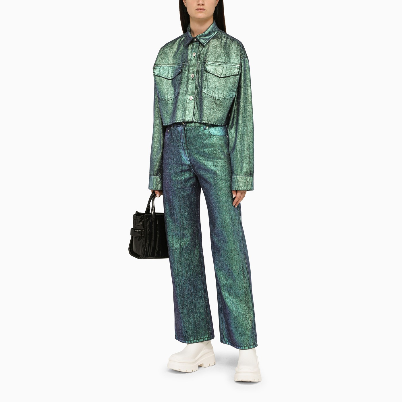 MSGM Laminated cotton denim jeans TheDoubleF
