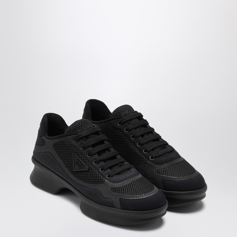 スニーカー PRADA BLACK FABRIC AND MESH LOW-TOP SNEAKER Prada Black fabric and mesh low-top sneaker | TheDoubleF