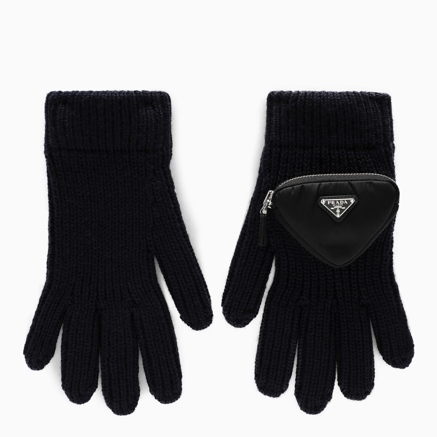 Prada Blue gloves with applied pocket TheDoubleF