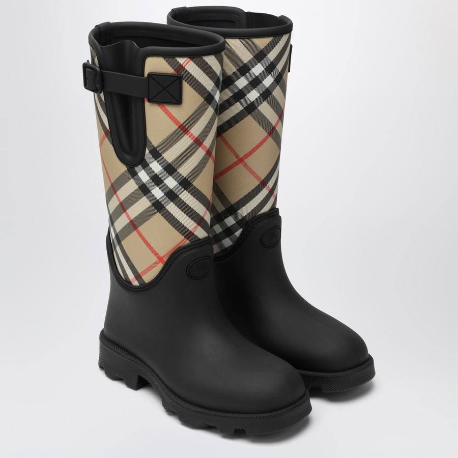 ブーツその他 BURBERRY TALL BLACK MARSH STAMP RUBBER BOOTS BURBERRY Tall Rubber Rain Boots Black Size 40 – Past
