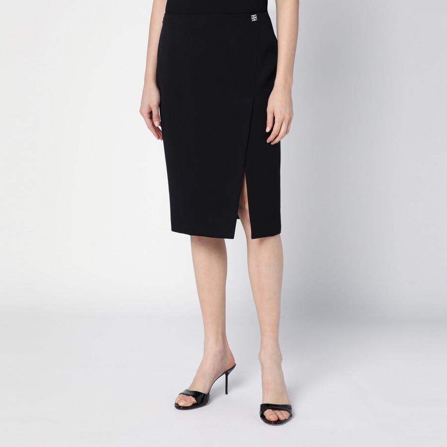 Givenchy Black wool skirt with metal button 4G | TheDoubleF
