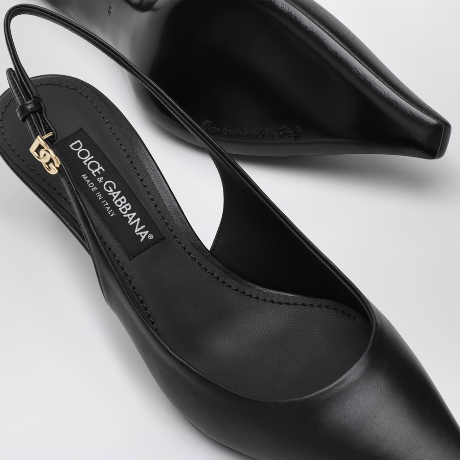 Dolce&Gabbana Black leather slingback décolleté | TheDoubleF