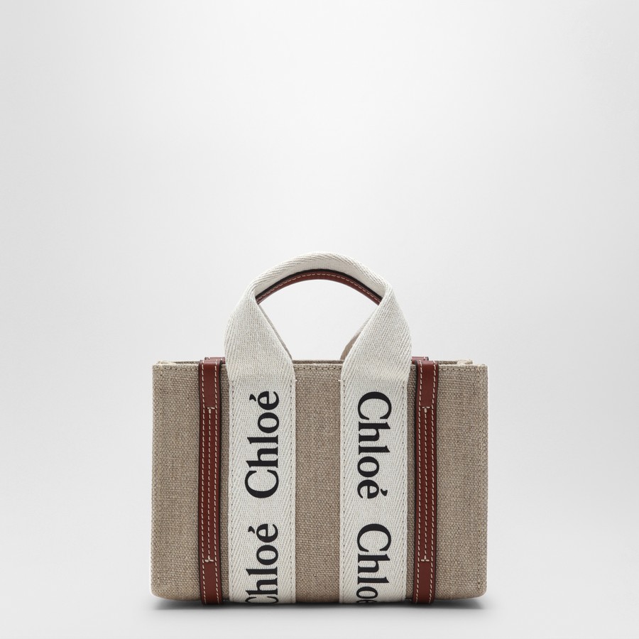 ショルダーバッグ・ポシェット CHLOE WOODY MINI\tCHC22AP237I26\t90U\t\tWHITE/BROWN Chloé White/brown mini Woody bag | TheDoubleF