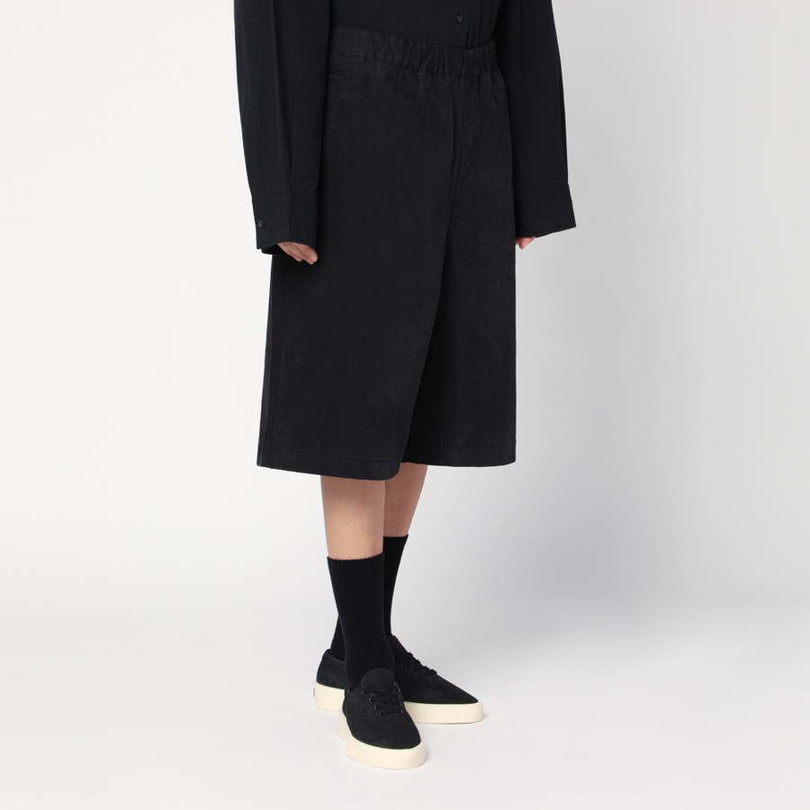パンツ ENTIRE STUDIOS Women Shorts  Burmudas ES2546BL Black Entire Studios Wide black bermuda shorts in cotton | TheDoubleF