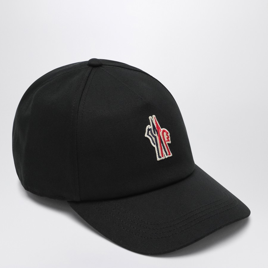 キャップ MONCLER SS25 Moncler Hats Black (K10933B00055 04863999) Moncler Grenoble Black Cap with visor and logo patch