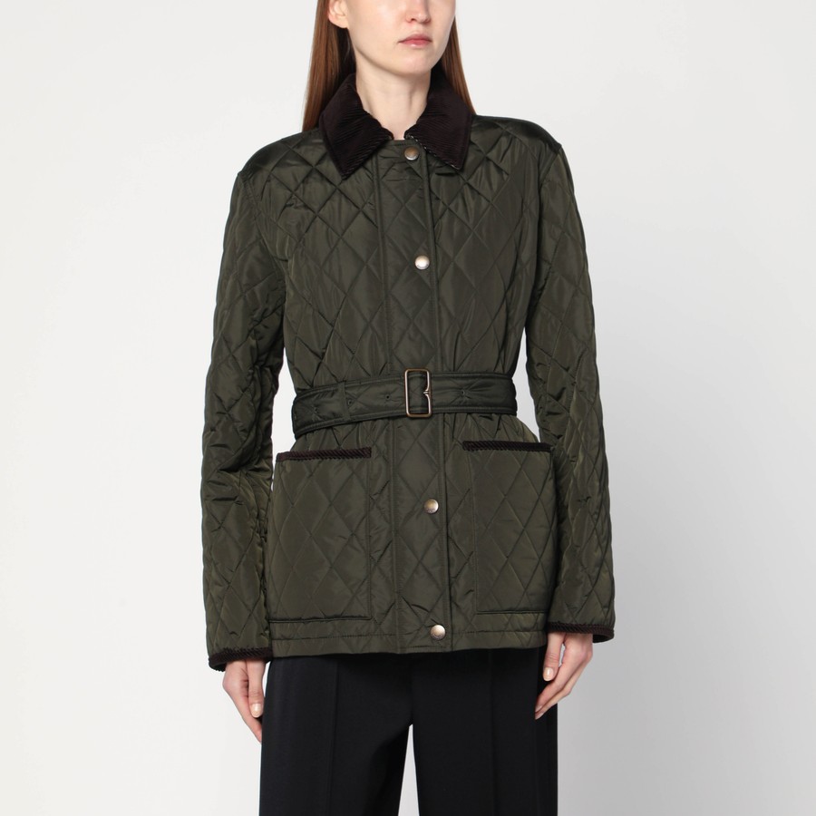 【関税&送料込】Burberry Dark Green Quilted Nylon Jacket Burberry Dark green quilted nylon jacket – Lord & Taylor