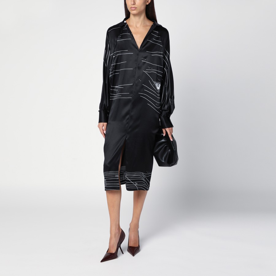 ワンピース Ferragamo Black Silk Satin Midi Dress Ferragamo Black silk satin midi dress | TheDoubleF