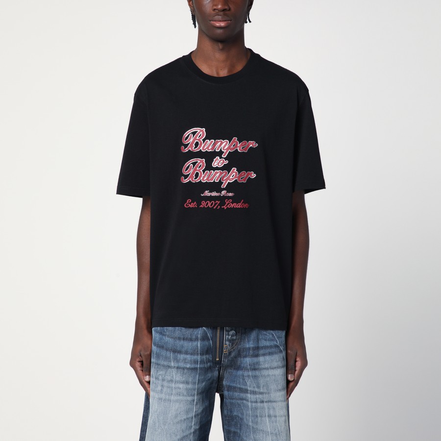 Martine Rose Black T-shirt with printed logo TheDoubleF