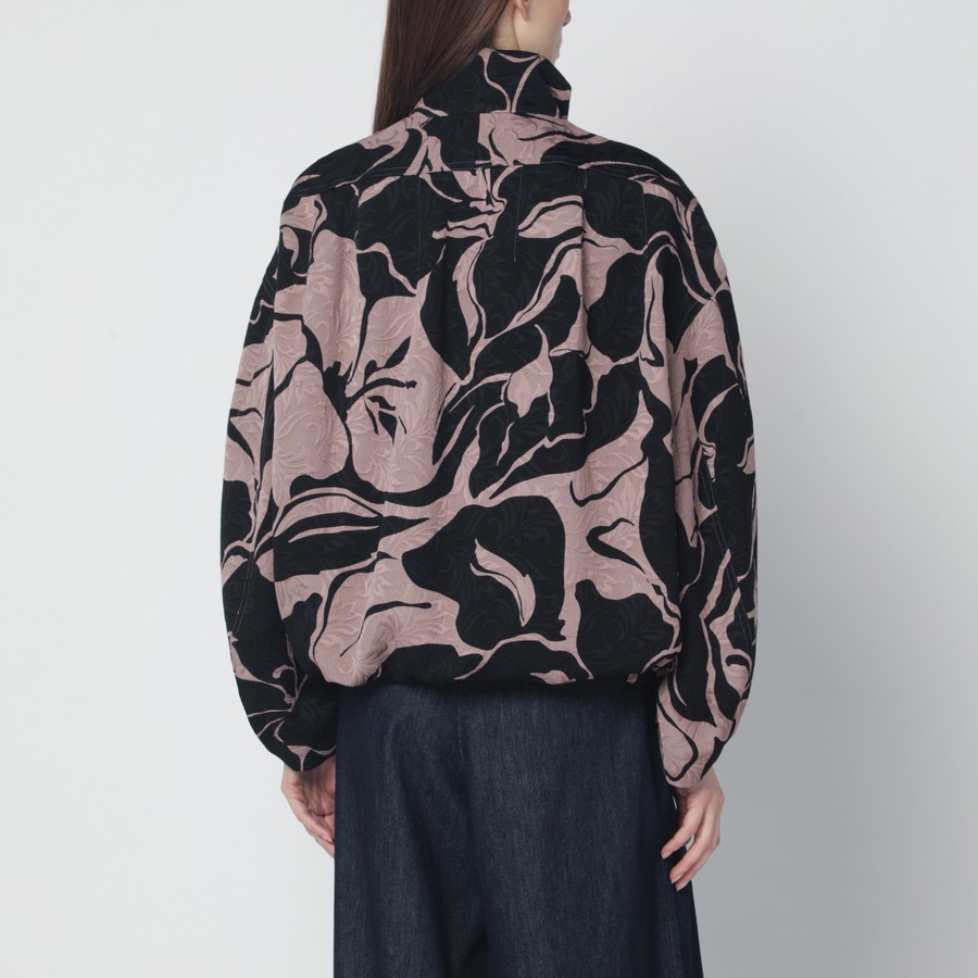 Dries Van Noten Black jacket with floral jacquard texture | TheDoubleF