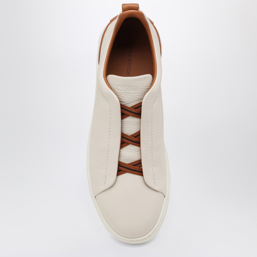 スニーカー ZEGNA Men Sneakers Natural S4667ZLHCVO SPA ZEGNA White leather Triple Stitch sneakers | TheDoubleF