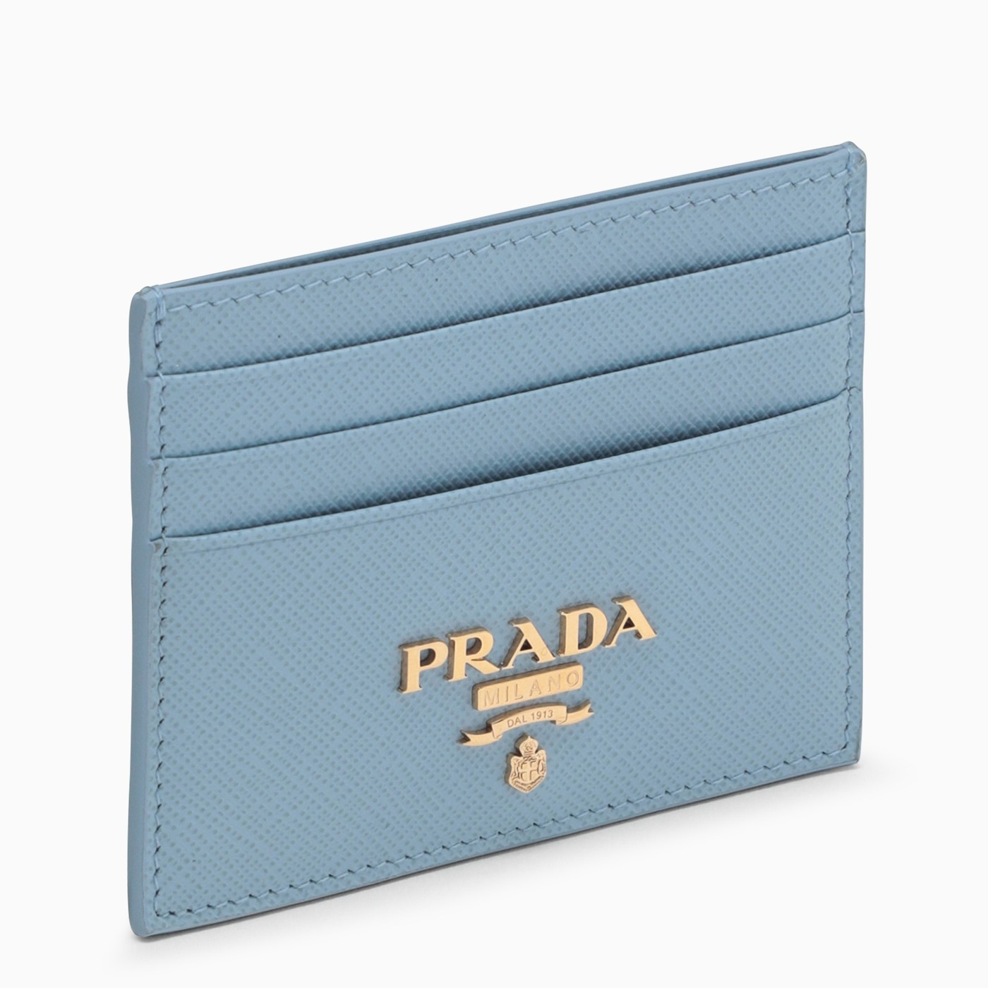 Prada Sky blue card holder in Saffiano | TheDoubleF