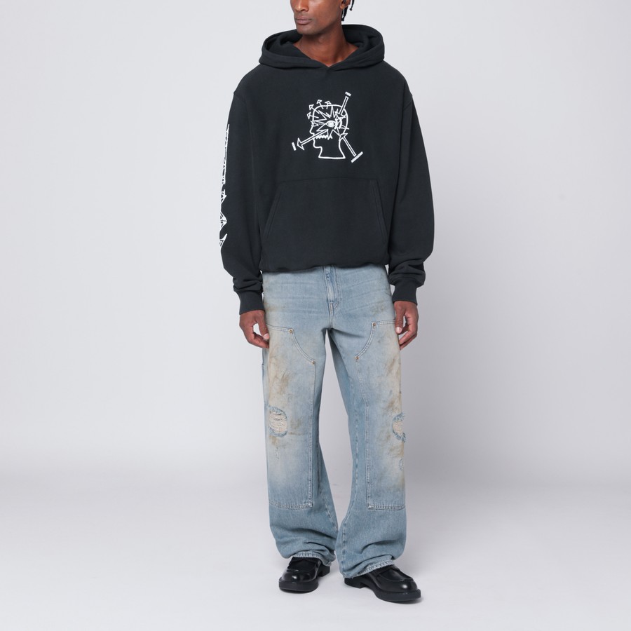 スウェット・トレーナー BRAIN DEAD FADED BLACK NEURO FREE ASSOCIATION SWEATSHIRT Brain Dead Faded black Neuro Free Association sweatshirt