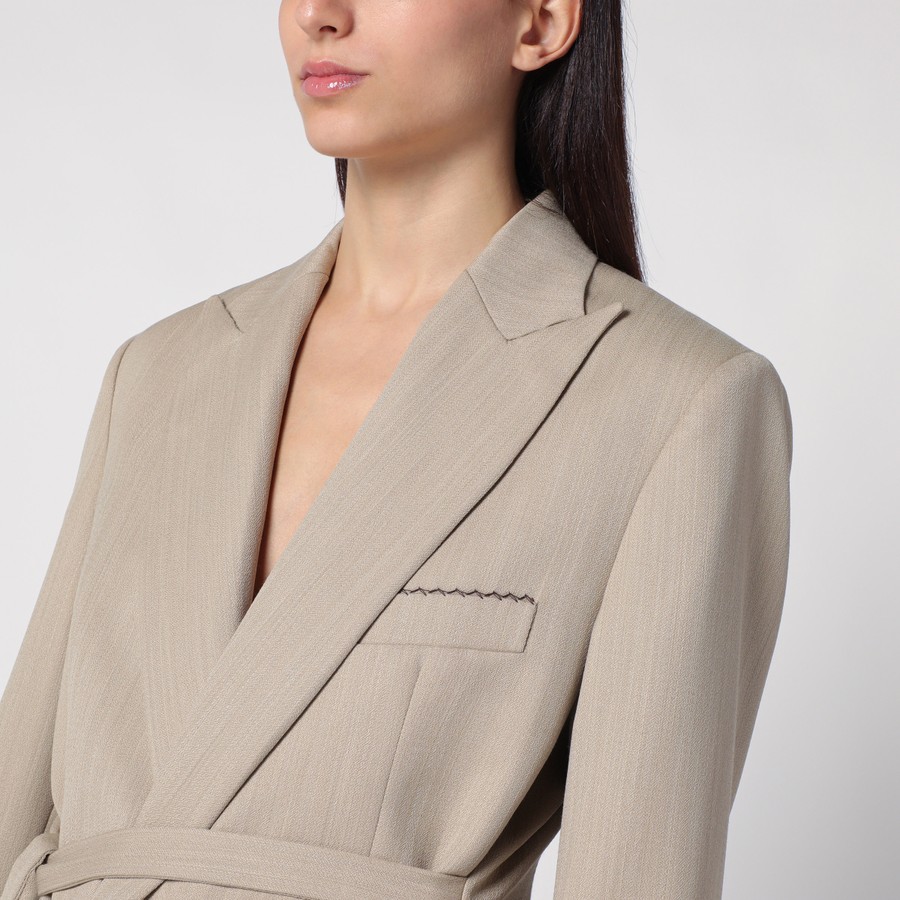 アウターその他 VICTORIA BECKHAM Women Outer 1125WJK006092AWO Grey Victoria Beckham Beige wool jacket with belt | TheDoubleF