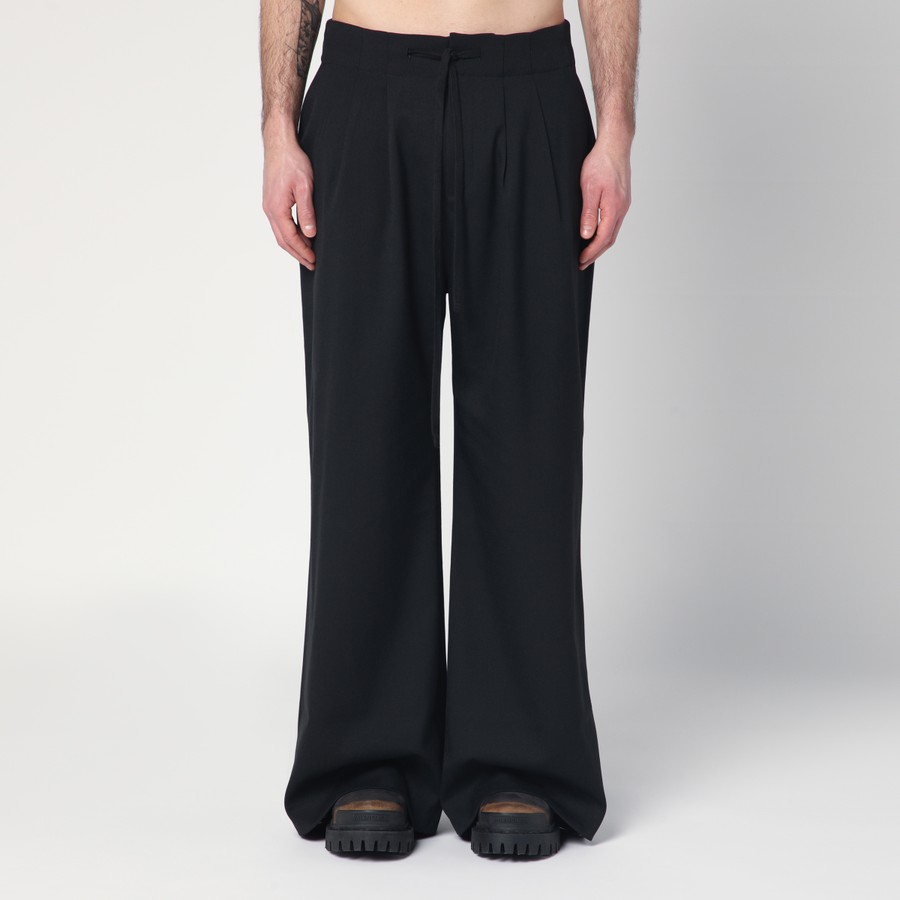 Entire Studios Wide black wool-blend trousers | TheDoubleF
