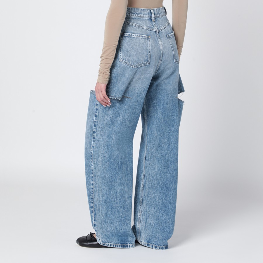 Maison Margiela Loose blue jeans with drawstrings | TheDoubleF