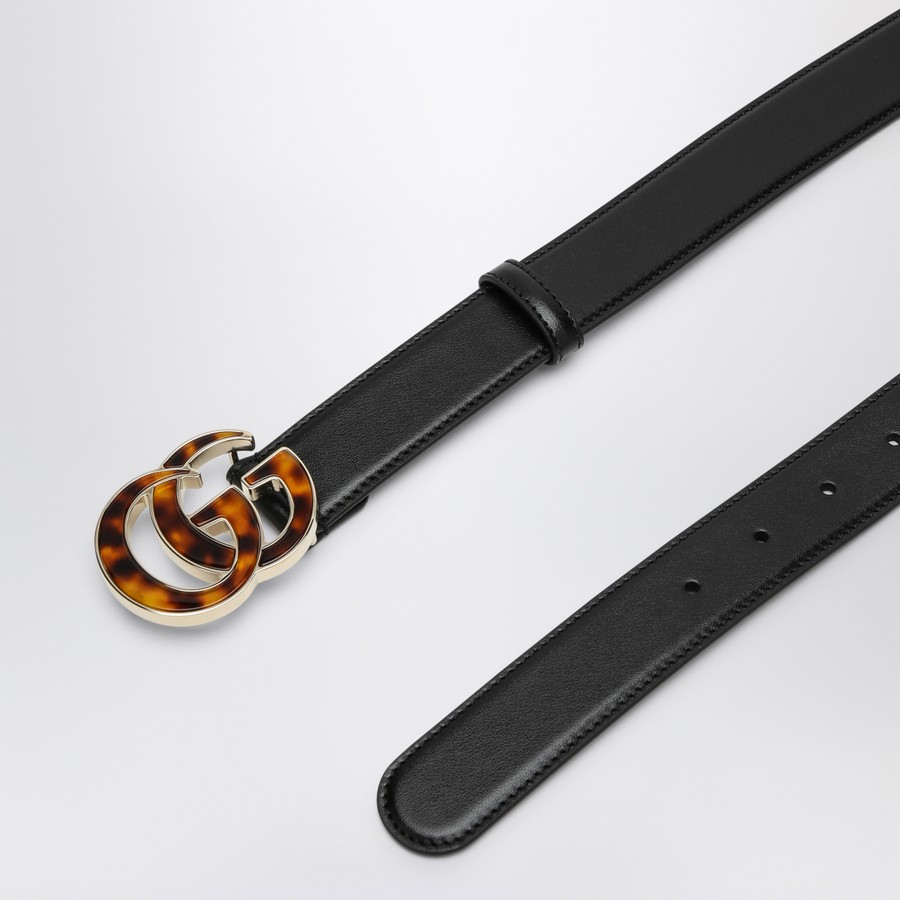 ベルト GUCCI BLACK BELT WITH TORTOISESHELL GG ベルト GUCCI Black belt with tortoiseshell GG GG Pearl Wide