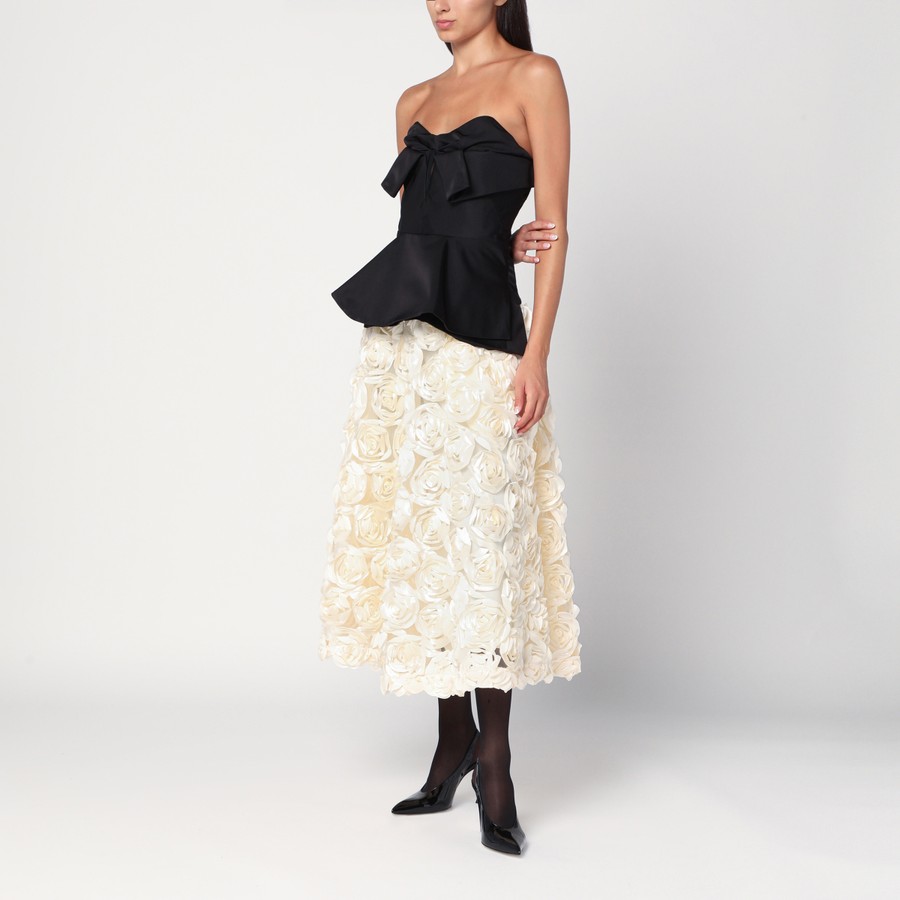 スカート Rotate Birger Christensen Cream Skirt With Floral Appliques ROTATE Birger Christensen Cream skirt with floral appliqués