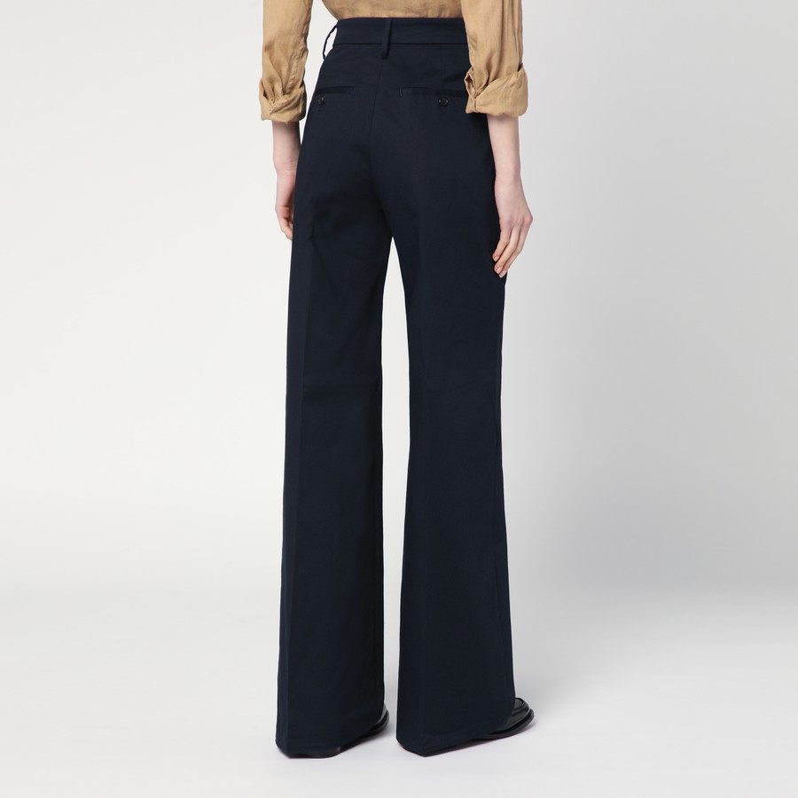 パンツ DEPARTMENT 5 Women Straight Pants DP0372TS0050 Blue DEPARTMENT 5 Misa blue navy cotton wide trousers | TheDoubleF