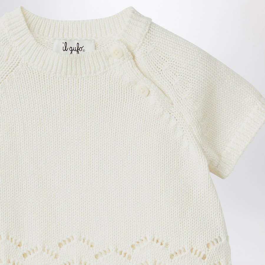 Il Gufo Completo bianco latte in cotone organico TheDoubleF