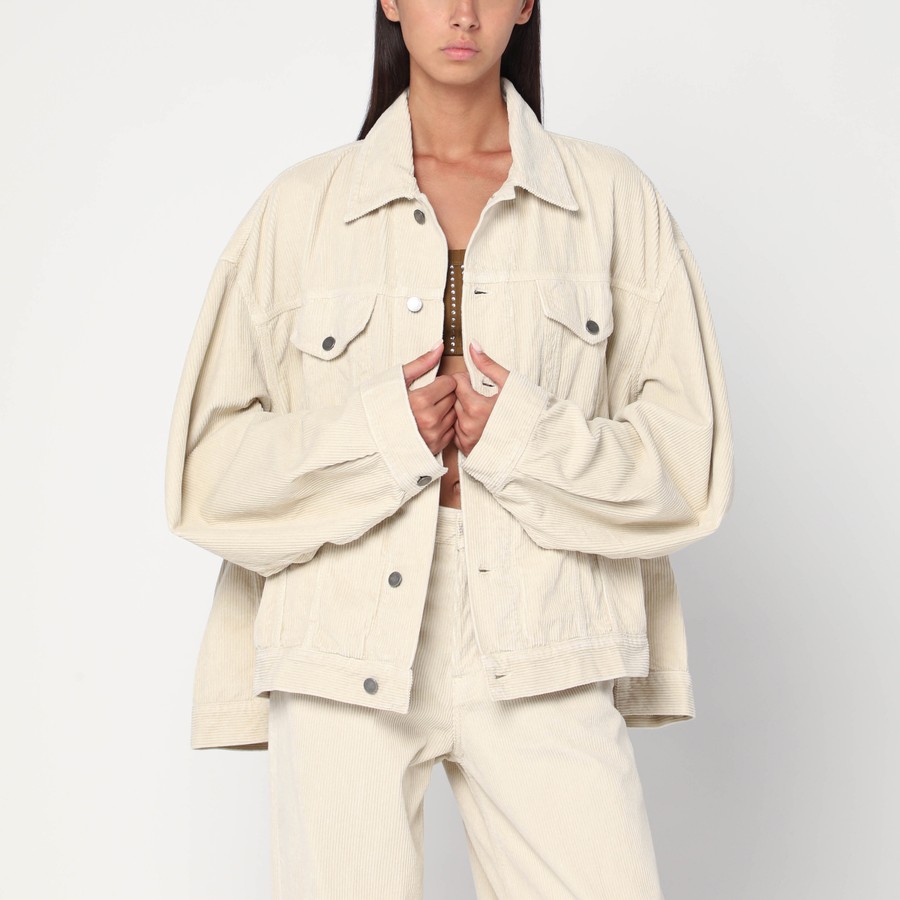 ジャケット HAIKURE Wide ecru corduroy jacket HAIKURE Wide ecru corduroy jacket | TheDoubleF