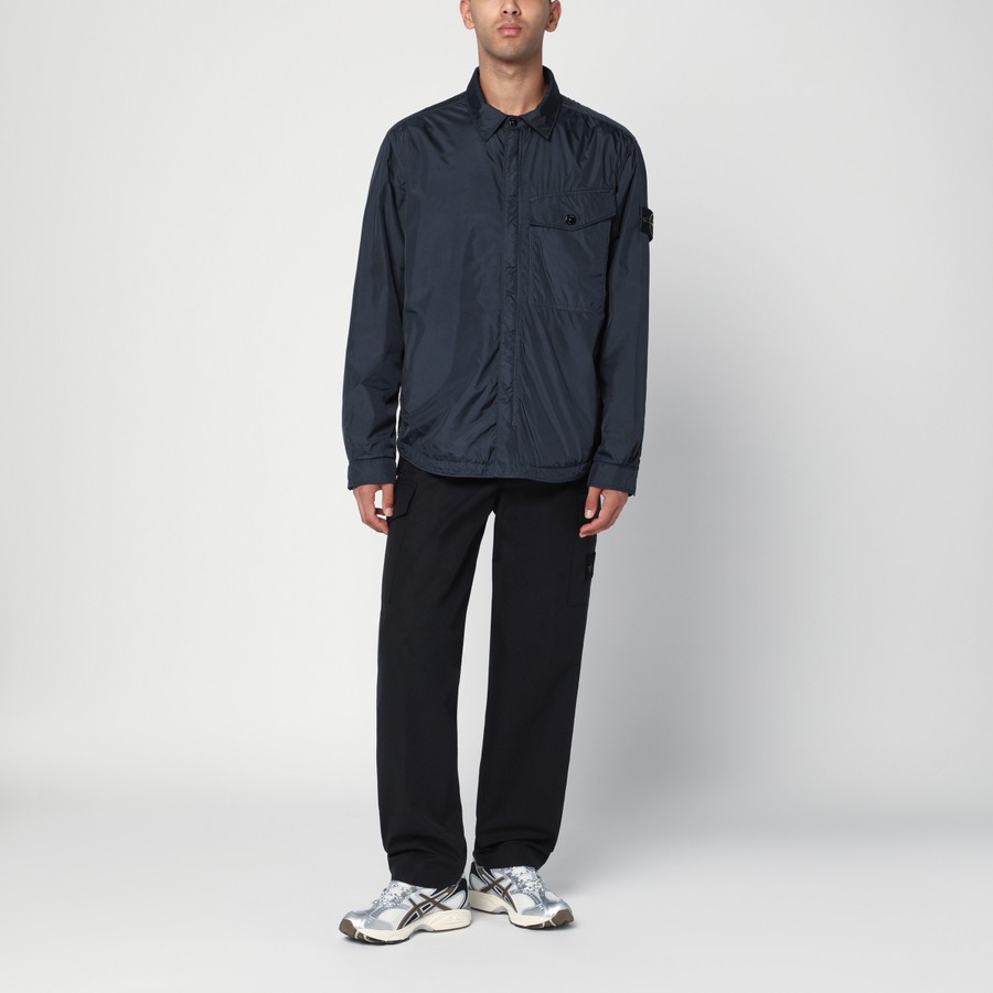 Stone Island Navy blue nylon shirt jacket | TheDoubleF