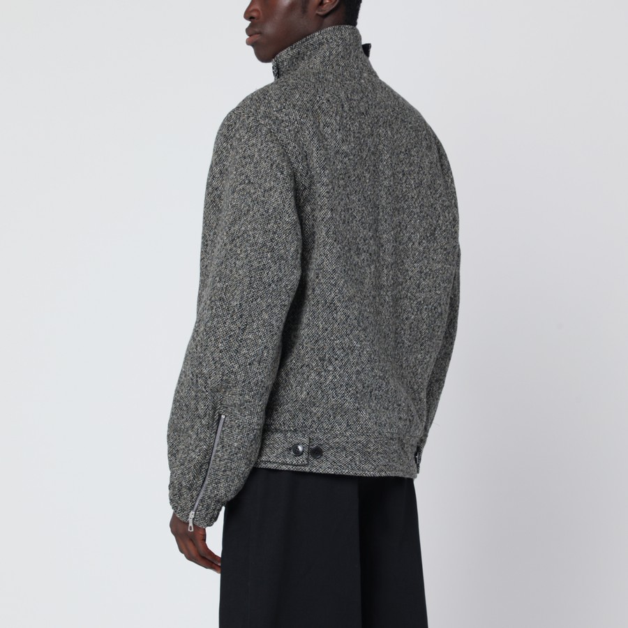 Dries Van Noten Grey patterned zip-up wool jacket | TheDoubleF