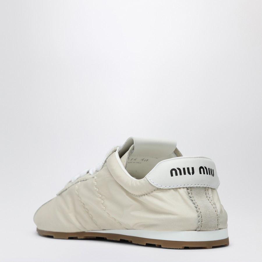Miu Miu Plume sneaker in ivory leather | TheDoubleF