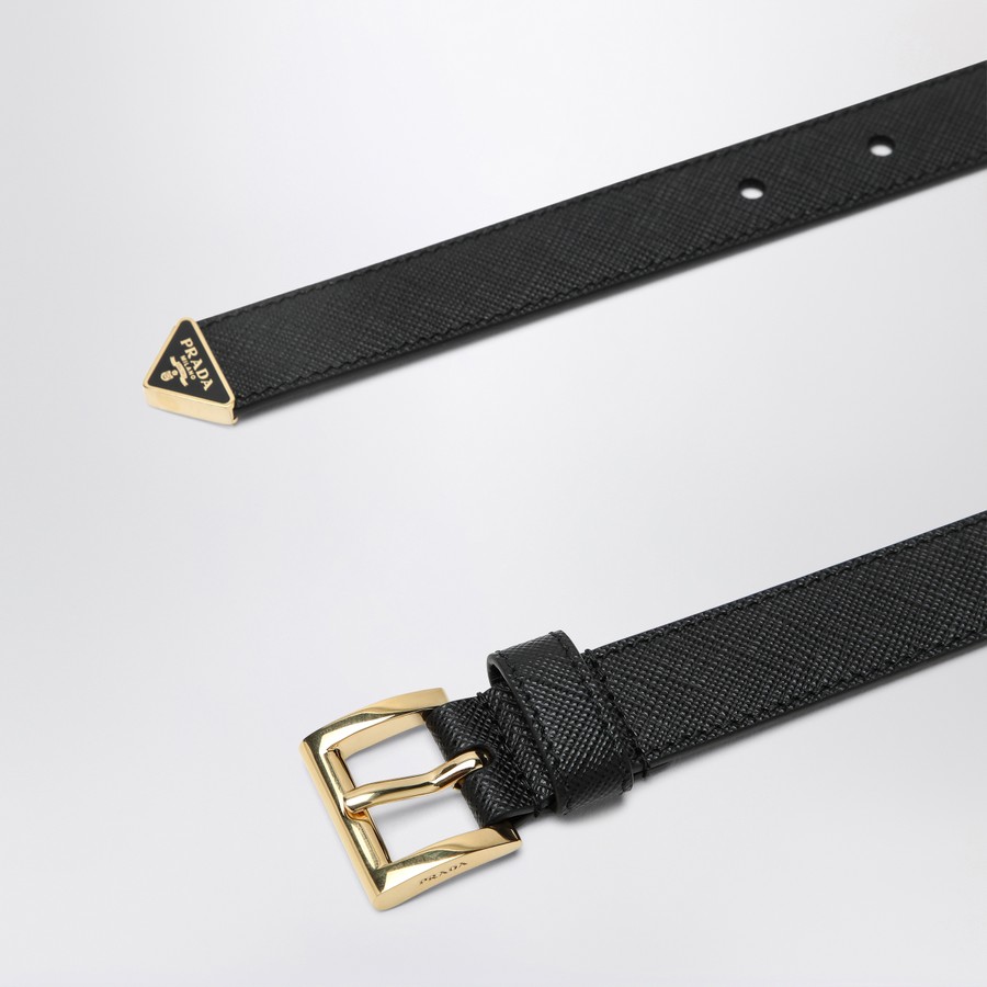Prada Cintura nera in pelle Saffiano | TheDoubleF
